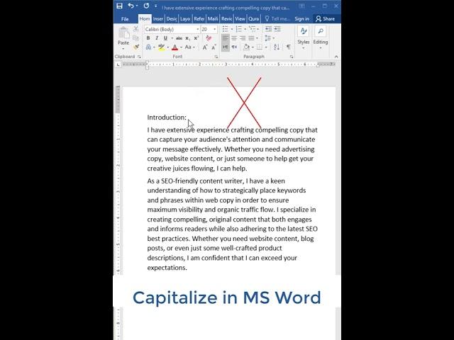 Capitalize Words in Microsoft Word | Jan Composing Centre