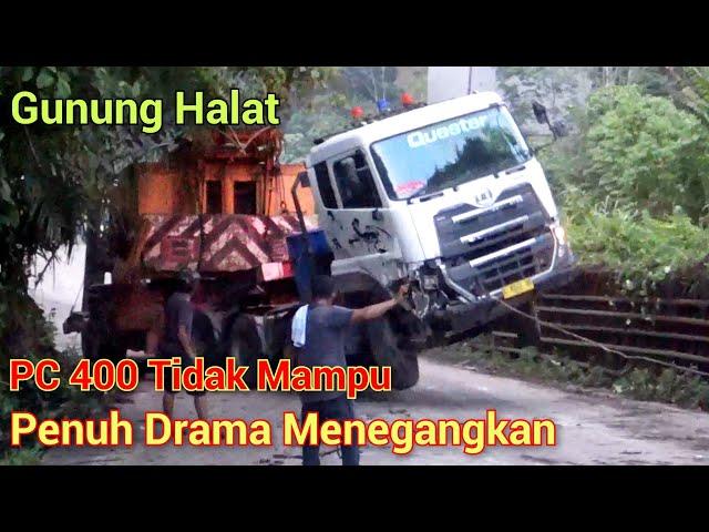 Menegangkan dan Penuh Drama Proses Evakuasi Truk Trailer Muatan Alat Berat di Gunung Halat Kaltim