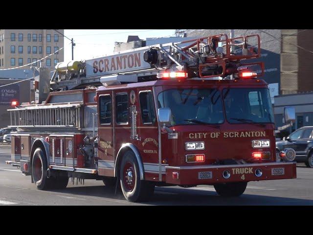 Scranton Fire Department Truck 4 & Engine 7 Responding 2/6/24