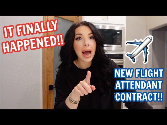 Flight Attendant Life - NEW CONTRACT, BOARDING PAY, + SPEND THE DAY WITH ME️️