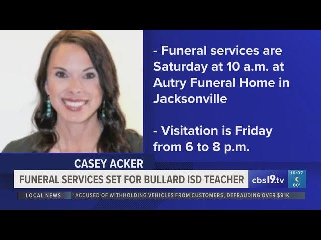 Funeral services set for Bullard ISD teacher Casey Acker