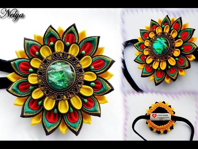 МК ПОВЯЗКА НА ГОЛОВУ  Канзаши  / DIY