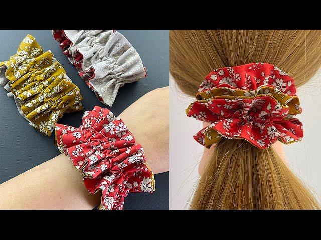 So Easy  New Style of Scrunchies  How to Make a Double Layered Scrunchie at Home  DIY Scrunchie