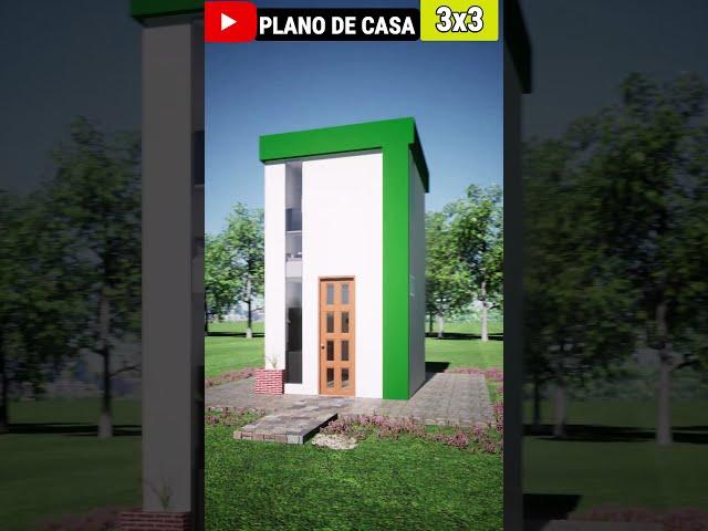  Diseño de CASA 3x3  | 2 Pisos 1 Dormitorio | Projeto da casa 3x3 | Tiny house #Shorts