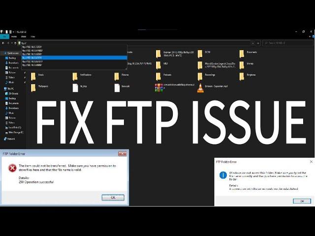 FTP Folder Error "The item could not Be Transferred" Fix