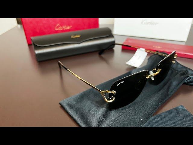 Unboxing cartier sunglasses CT03308-005 GOLD GOLD GREEN