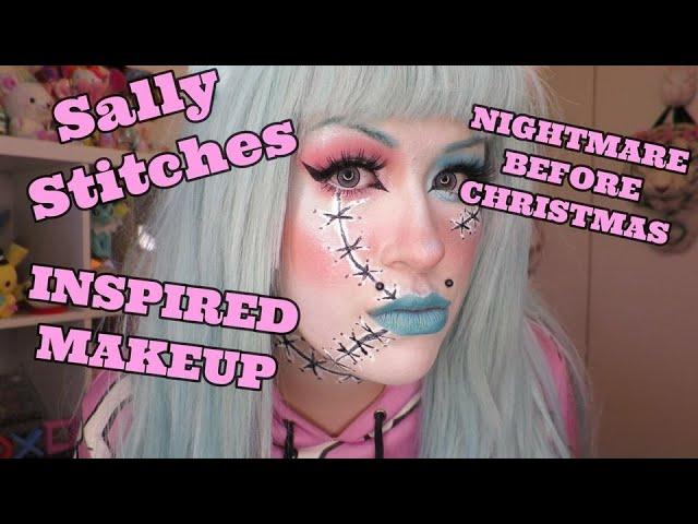 Quick and Easy Sally Stitches - Franken-Kitty Inspired Halloween Makeup Tutorial