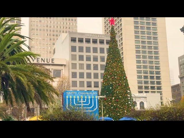 SF celebrates as Christmas, 1st night of Hanukkah converge this year