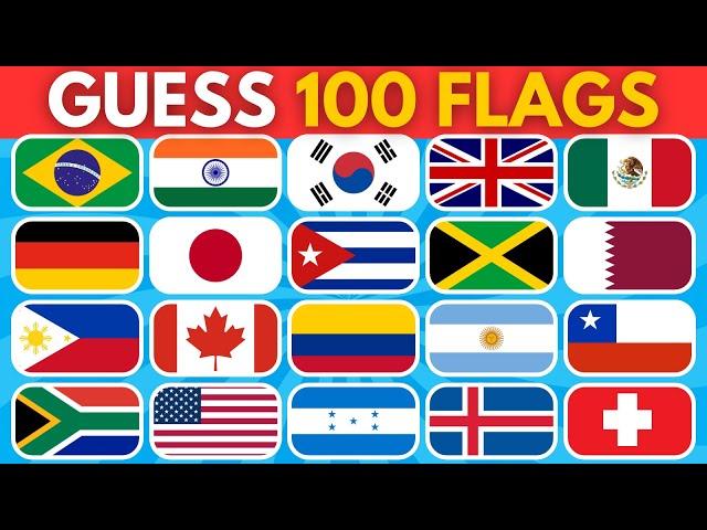 Guess The Country by The Flag Quiz | Can You Guess 100 Flags? | World Flags Quiz