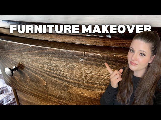 TRASH to TREASURE Furniture Makeover // Thrifted Furniture Flip