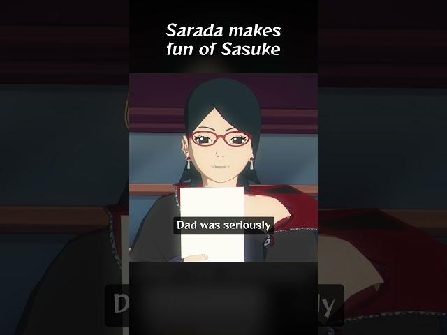 Sarada makes fun of Sasuke's outfit...