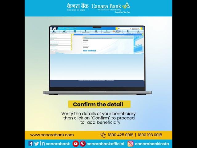 Canara Bank | Beneficiary Creation using Internet Banking tutorial