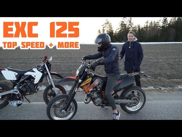 KTM EXC 125 TOP SPEED, WHEELIES & FIRST TIME RIDING