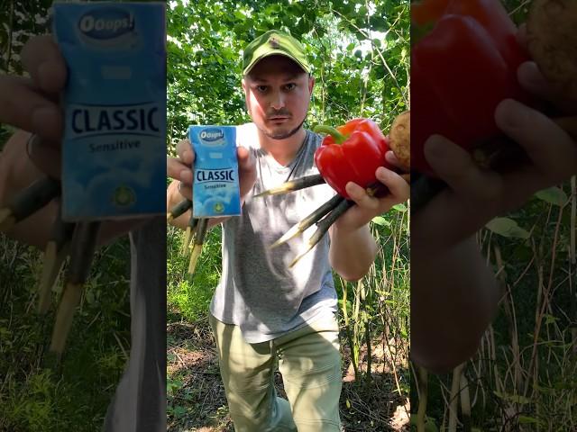 The man made food from what he found in the forest.#bushcraft #camping #survival #outdoors #forest