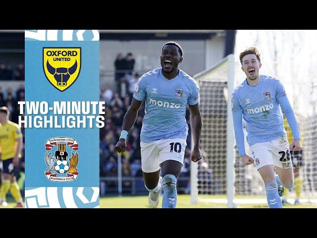 Oxford United v Coventry City Highlights