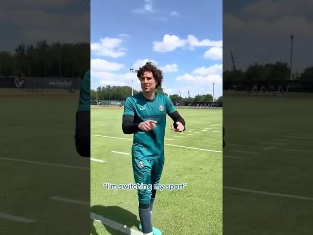 Memo Ochoa kicks field goals with the Houston Texans 