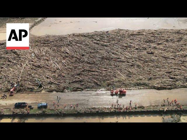 Drone footage shows damage in the Philippines by Typhoon Usagi