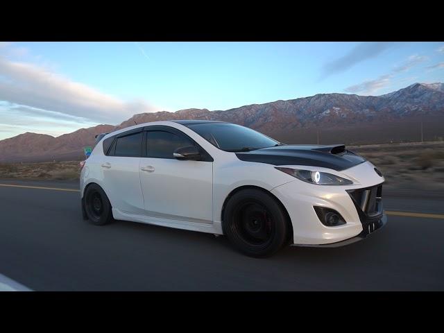 800 hp mazdaspeed 3, Rolling 2-step shoots flames out the quad exhaust (raw Clip)