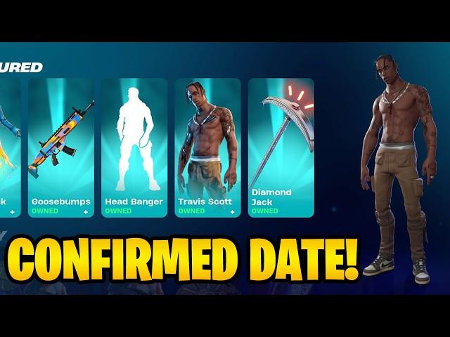 TRAVIS SCOTT SKIN RETURN DATE in FORTNITE ITEM SHOP! (Chapter 2 Remix)