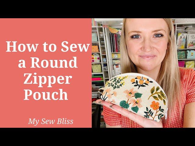 How to Sew a Rounded Zipper Pouch - FREE PATTERN -Clam Pouch, Half Moon Pouch - Baby Lock Brilliant