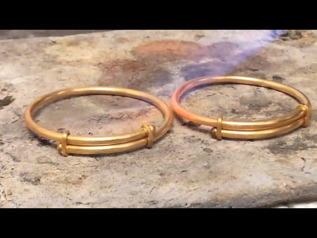 How to make resizable kid's bangle from pure gold