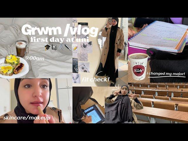 Uni diaries: grwm /vlog first day at uni اول نهار فالجامعة️/غيرت الشعبة ديالي/دوزو معايا نهار