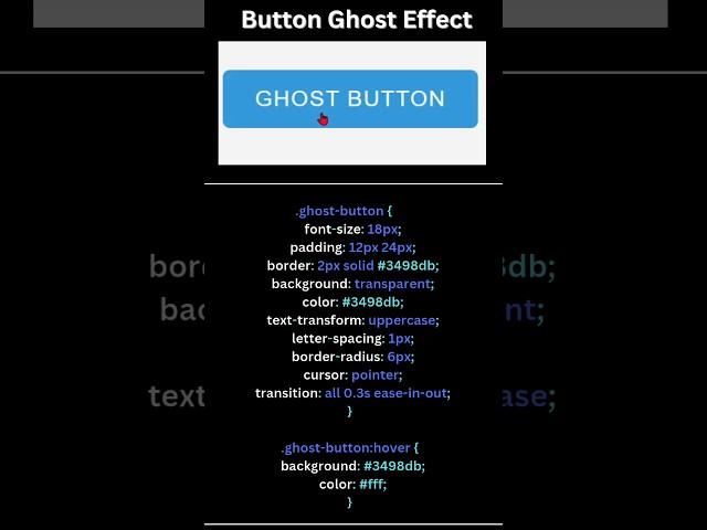  Stunning Ghost Button Effect with Pure CSS! #coding