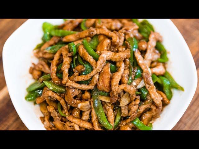 The Secret to Tender and Succulent Meat (Stir Fry Pork With Green Pepper)