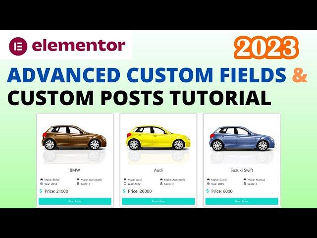 How to Use Elementor Advanced Custom Fields and Custom Post Types Tutorial 2024