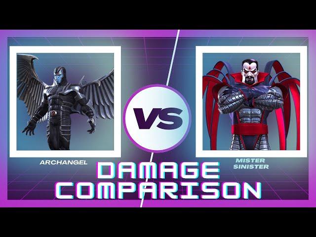 Archangel Vs Buffed Mister Sinister Damage Comparison | DOT Kings! | Marvel Contest Of Champions