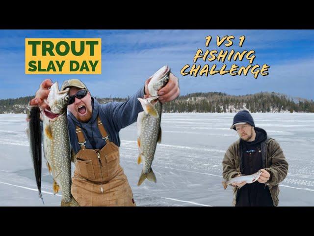 ICE FISHING for LAKE TROUT and BROOK TROUT | ICE FISHING DERBY | Poplar Point Camp