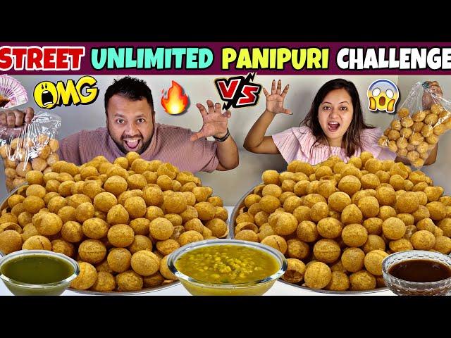 UNLIMITED STREET GOLGAPPA EATING CHALLENGE | STREET PANIPURI EATING COMPETITION