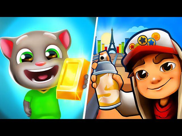 Talking Tom Gold Run vs Subway Surfers Paris Summer Games 2024 - All Levels Gameplay Android, iOS