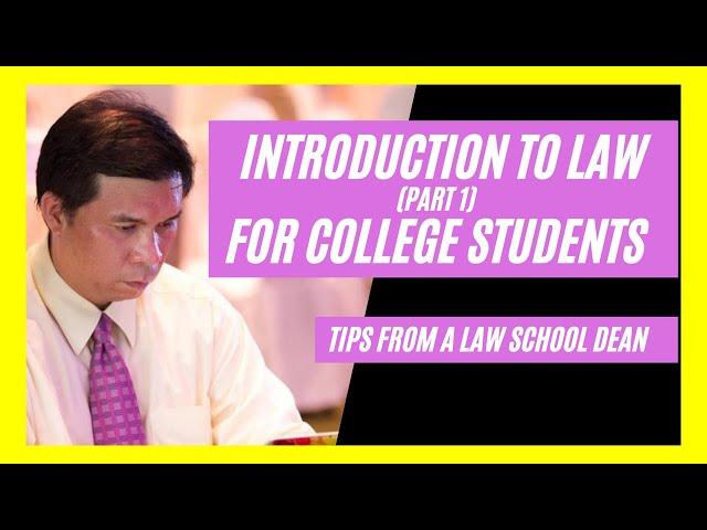 Introduction to Law for College Students (Part 1).