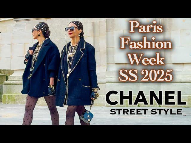 CHANEL  Street Style Paris Fashion Week 2024/2025. Best Outfits and Most Stylish Fashionistas!