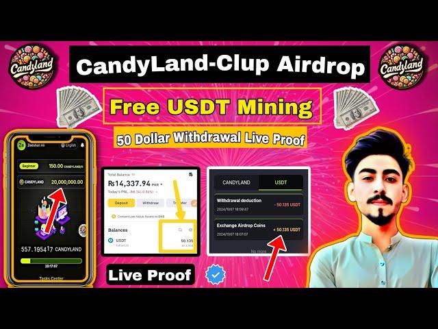 CandyLand-Culb Airdrop Step By Step Guide || CandyLand-Culb withdrawal proof || Free USDT Mining )