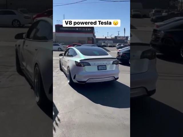 V8 Powered Tesla!! #shorts