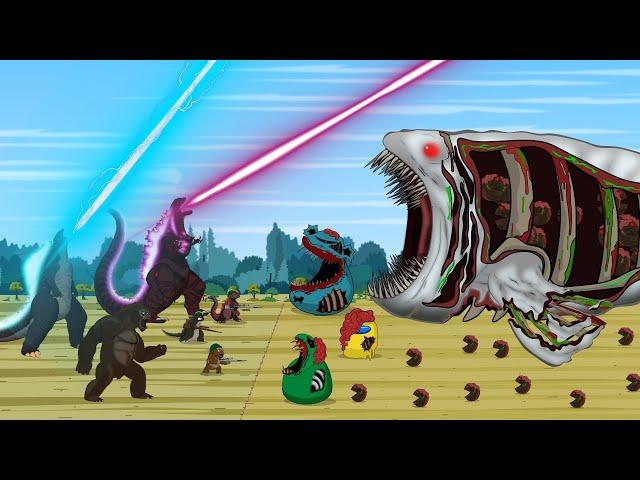 TEAM Godzilla - KONG vs EVOLUTION OF BOSS BLOOP -AMONG US army Zombie | Godzilla Cartoon Compilation