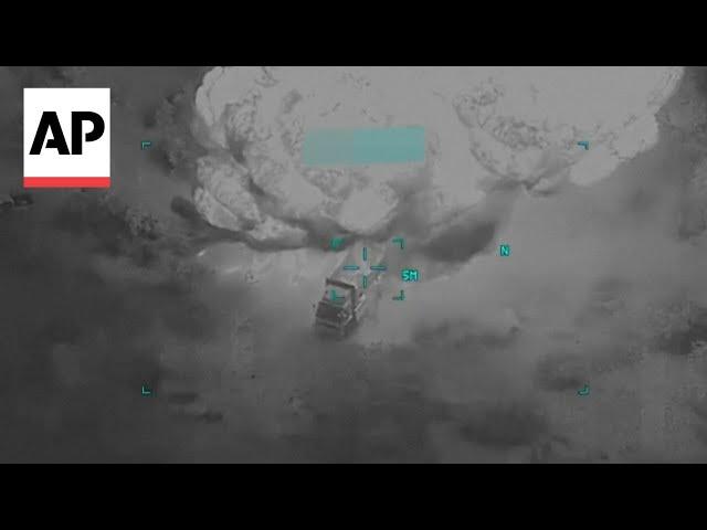 US military releases video said to show impact of drone strike on Houthi rebels