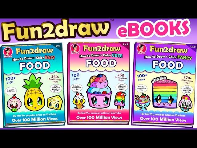 NEW Fun2draw Food eBooks + BIRTHDAY SURPRISE!!  Online Drawing Tutorials