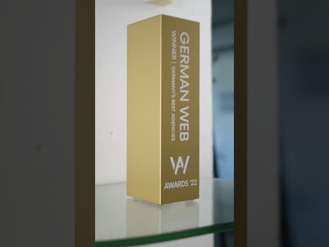 Ein Blick in unser Office: Noch immer stolz auf unseren German Web Award! 