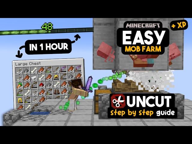 [UNCUT TUTORIAL] EASIEST Mob XP Farm in Minecraft - 1100 Items Per Hour - Java ONLY Tutorial