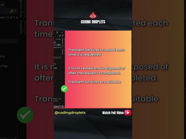 Transient Services with Dependency Injection - #dotnetcore #aspnetcore