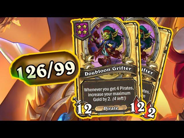 Double Golden Doubloon Grifter Hits The Max Gold Cap So Fast | Dogdog Hearthstone Battlegrounds