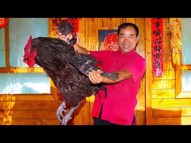 7.5KG Black Rooster Cooking! Delicious from Beak to Bone | Uncle Rural Gourmet