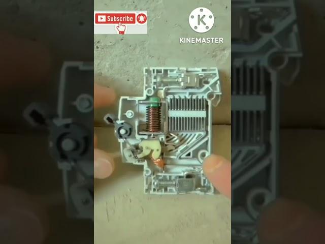 Internal view of a circuit breaker when we on it. #shorts #a2z #physics #electrical #mcb #cb