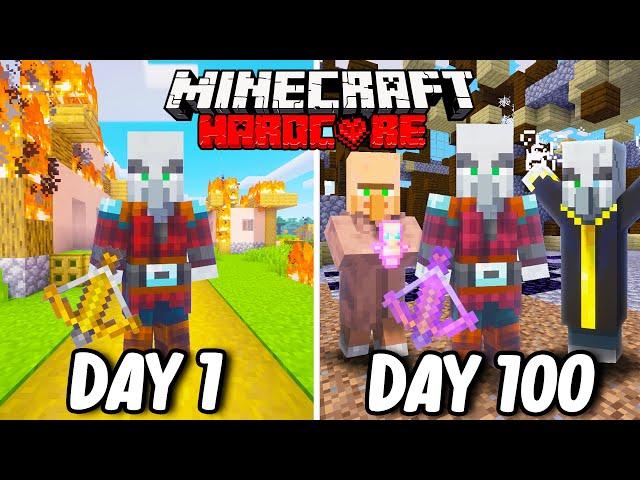 I Survived 100 Days as a PILLAGER in Hardcore Minecraft... Minecraft Hardcore 100 Days