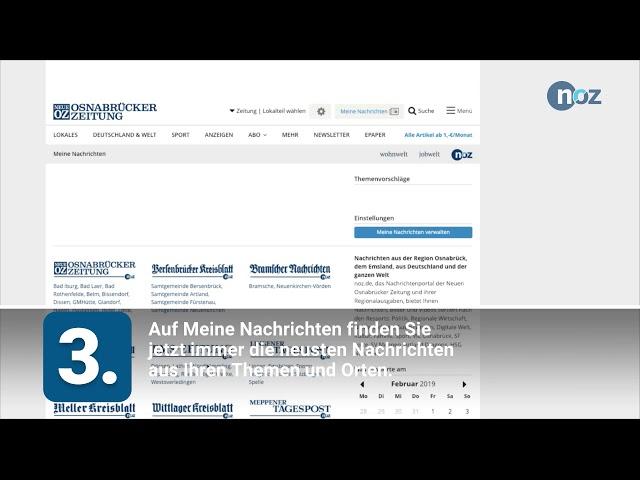 "Meine Nachrichten" auf noz.de