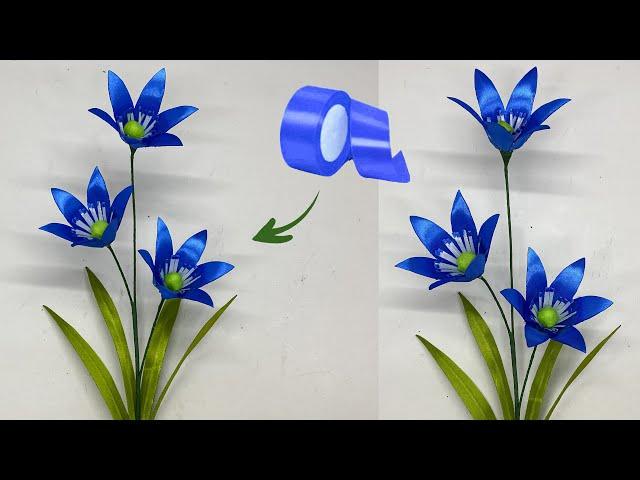 DIY | Cara Membuat Bunga Siberia Squill Dari Pita Satin Yang Mudah | Satin Ribbon Flowers Easy