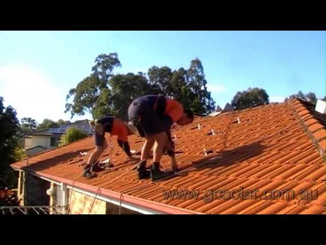 Solar Power Installation On Tiled Roof